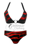 IN STOCK Small Marble stripe bikini set