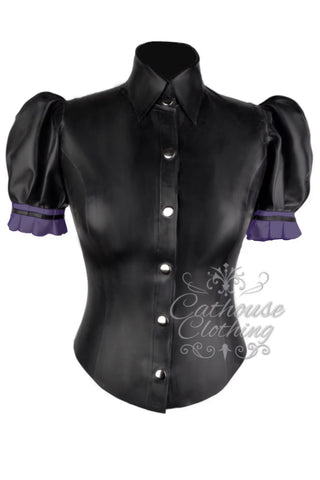 IN STOCK 4XL black/metallic purple Blouse