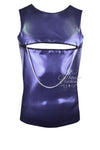 Men's latex zip nipple vest