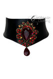 IN STOCK 12-13” Red brooch choker