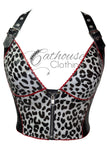 Blush BabyLeopard zip bustier