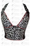 Blush BabyLeopard zip bustier