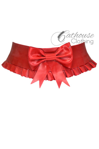 Bow & mini-frill choker