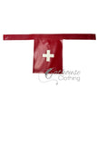 IN STOCK Large nurse apron Red/white