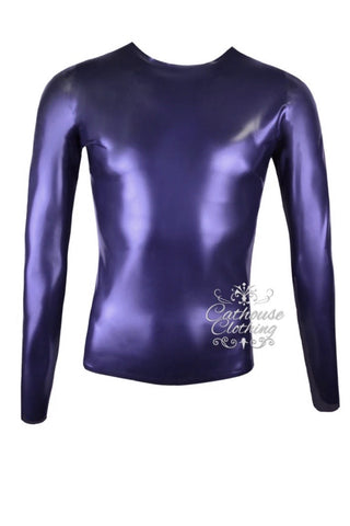 Men's plain long sleeved latex top
