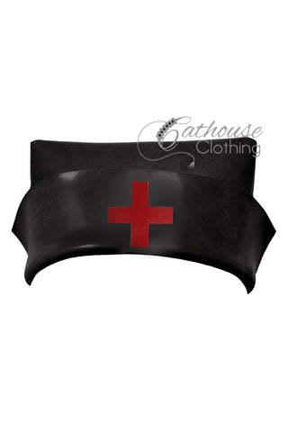 IN STOCK Clinic nurse hat Black/Red