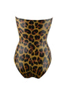 Strapless cheetah playsuit