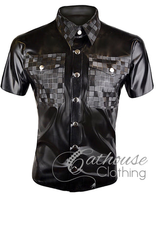 Men's latex squares pocket shirt