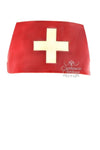 IN STOCK Jade/Red Latex nurse hat