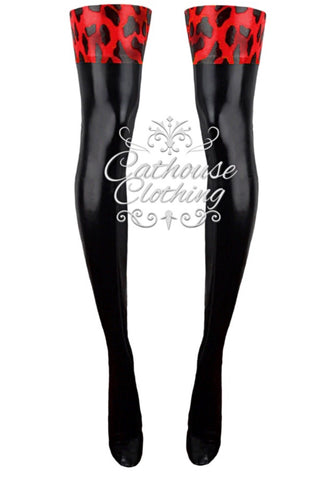 Latex Cheetah print stockings