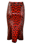 Cheetah latex contoured pencil skirt