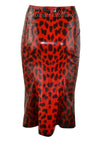 IN STOCK LARGE RED Cheetah pencil skirt